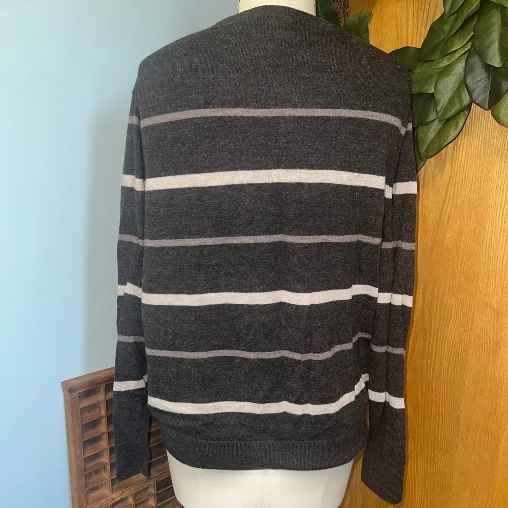 Banana Republic Men's Merino Wool Striped‎ Crewneck Sweater Size L
